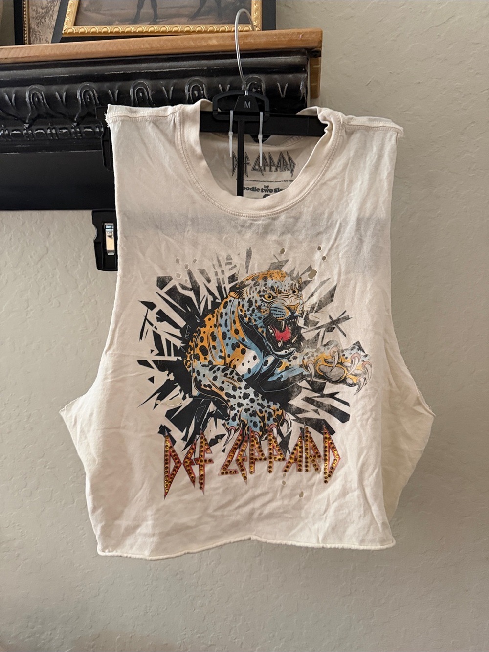 Def Leppard distressed bling Muscle Tee tank